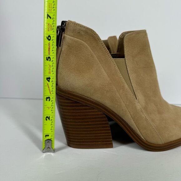 Vince Camuto Women's Gradina Stacked Chunky Heel Bootie Tan Ankle Boots Size 8 - Picture 12 of 12